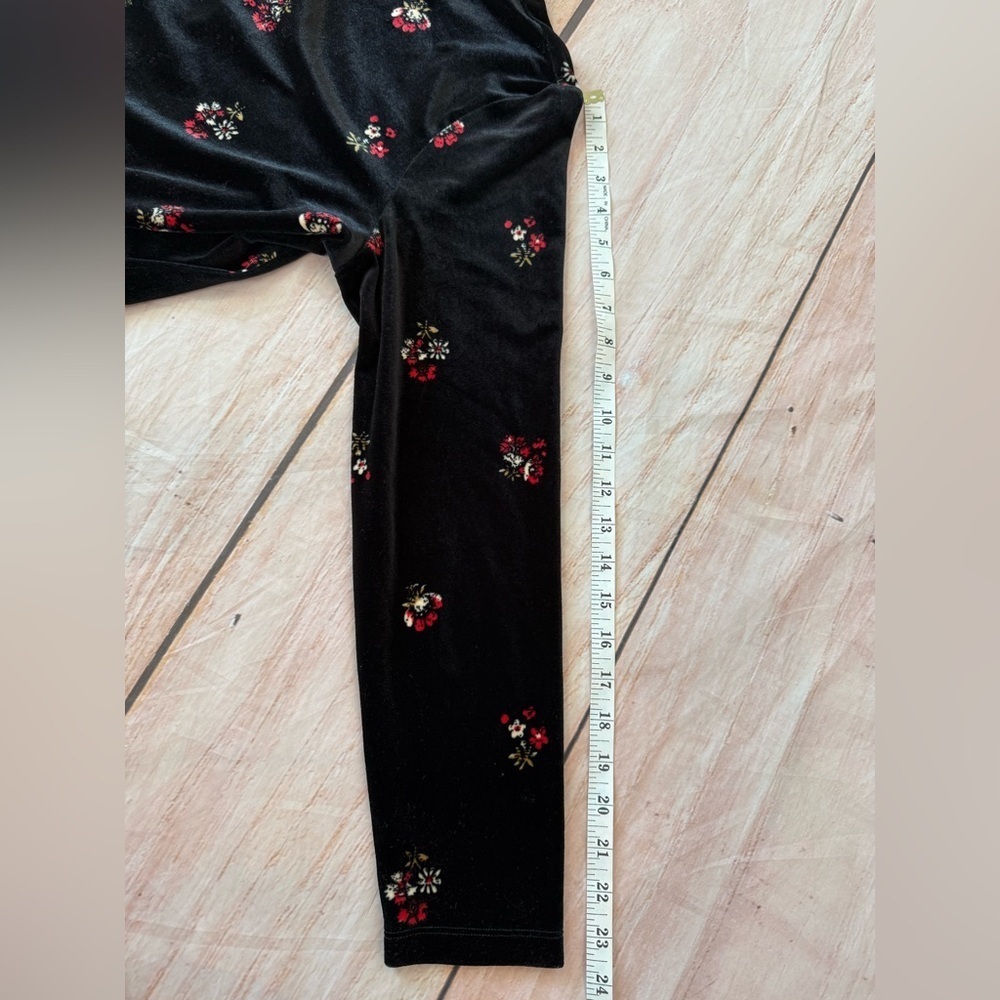 LOFT Women's Velvet Mockneck Shift Dress Black Floral, Size Large Long Sleeve - Picture 7 of 8